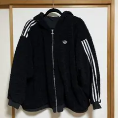 adidas ボアジャケット フーディー ブラックXL
