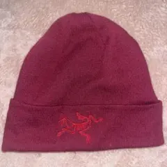 ARC'TERYX アークテリクス ロゴ 刺繡 ニット帽 ビーニー 赤 ボルドー