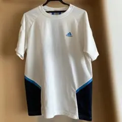 adidas CLIMA365サッカーTシャツ ホワイト×ネイビー メンズOのサムネイル