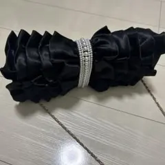 フリルデザイン 黒 パーティーバッグ