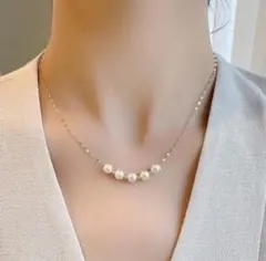 259 パール ネックレス ゴールド 真珠 鎖骨 チェーン 韓国 ペンダント