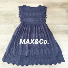 MAX&Co.☆サイズM☆伸縮性抜群☆ネイビー ノースリーブ ワンピースのサムネイル