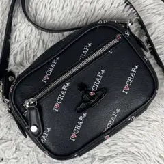 美品 ヴィヴィアンウエストウッド レザー ショルダーバッグ オーブ ブラック