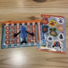 パペットスンスン　スシロー　クリアポーチ＆シール　ブルー