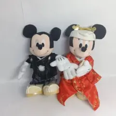 ミッキーマウス 和服ぬいぐるみ 2体セット