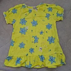 miki HOUSE 花柄ウサギ パジャマ 上下セット　100