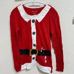 レア　サンタクロース風 赤 長袖シャツ 【M】