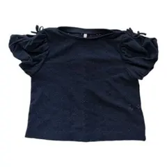 130 GU レーストップス ネイビー パフスリーブ 肩見せ 小学生