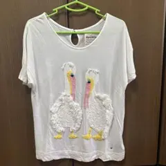 ペリカン刺繍ホワイトTシャツ Mサイズのサムネイル
