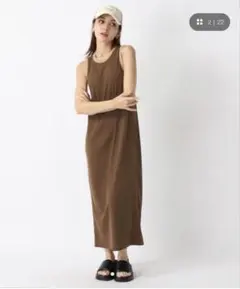 Forever21 カップ付きリブワンピース　ブラウン　Mのサムネイル