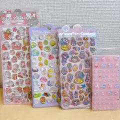 4点　女の子　ガーリーセット　タイルシール　3D ジュエリーシール