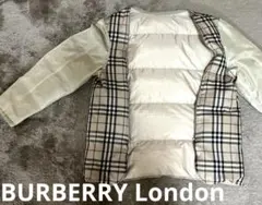 ✨バーバリーロンドン ダウンコート ノバチェック　ホワイトグースダウン90%