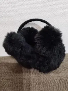 ディズニー　ミッキー　イヤーマフ　ファー　黒　ブラック　耳当て