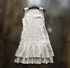 美品✨フォクシー ガーデニア ワンピース ロング リネン 40 ベージュ