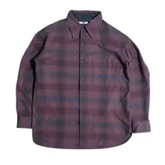 UNIQLO U　オンブレ シャドーチェックシャツ ヘビーフランネル S