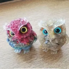 827 A【新品未使用】　フクロウ 2個セット　置物