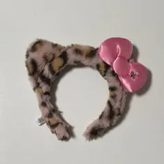 usj キティカチューシャ ヒョウ柄 ピンク