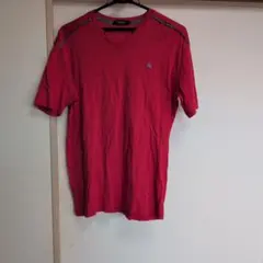 BURBERRY BLACK LABEL Vネック Tシャツ 赤 3　バーバリー