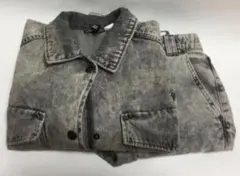 レディース/Gジャン&Gパン/クロップト/グレー/ウォッシュト/34/XS