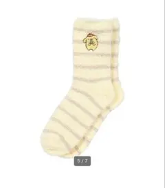 サンリオ　ポムポムプリン　ストライプ　ソックス　靴下