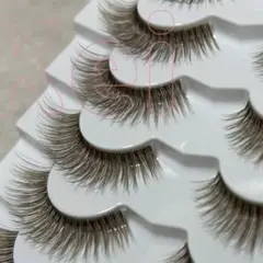 갈색 인조 속눈썹, 7 쌍, 내추럴, 긴 중앙, 큰 속눈썹, 속눈썹 연장 스타일