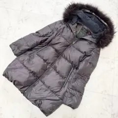 極美品】ナノユニバース 高級西川 ダウンコート ラクーンファー 38 