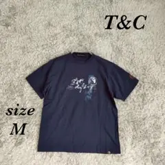 T&C (M) ロゴ 半袖Tシャツ フロントロゴ バックプリント クルーネック