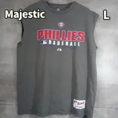 Majestic フィリーズ MLB ノースリーブ グレー L 野球【オ051】のサムネイル