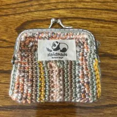 ハンドメイド編み物がま口