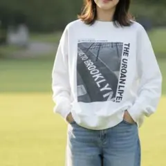 ピュアルセシン　スウェット　トレーナー　ビッグプリント　白　5994