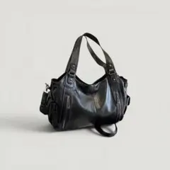 Utility Shoulder Bag フェイクレザー ブラック kmb5-1 - メルカリ