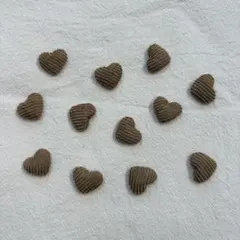 ブラウンハート型 デコレーションパーツ 12個セット　ハートカボション