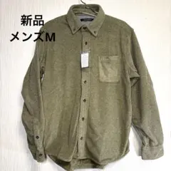 新品　メンズ　長袖　シャツ　フリース　秋冬　あったか　カーキ　Mサイズ　K