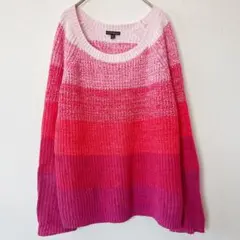 EXPRESS【S】グラデーション ニット ピンク ゆるだぼ インポートのサムネイル