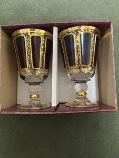 グラス　ペア　チェコ共和国　Egermann ボヘミアングラス