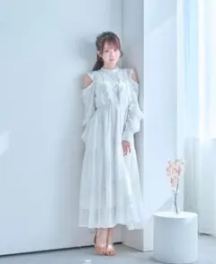 Rosé Muse ribbon pattern dress