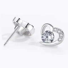 【金属アレルギー対応⭐️】スワロフスキー ピアス レディース  ハート シルバー