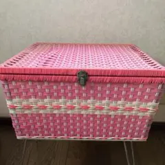 昭和レトロ　レトロかご　小物入　整理かご　骨董市　骨董　レトロ　歪み