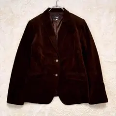 ☆【タビ】L 茶系 テーラードジャケット おしゃれ着 ベッチン生地 オフィス