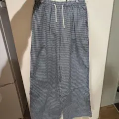 ギンガムチェックパンツ ブルー