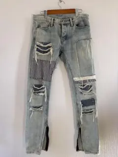 y*o様 mnml テテ着用 スキニーパンツ 36 デニム パッチワーク アメカ 