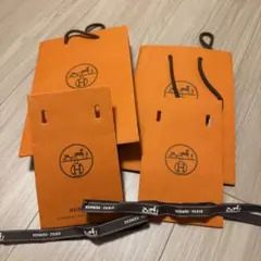 HERMES オレンジ ショップ袋 4枚セット