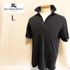 BURBERRY LONDONブラック ポロシャツ L ノバチェック ホース刺繍