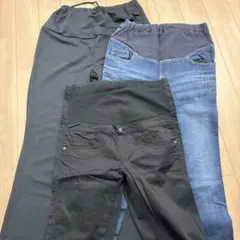 マタニティパンツ ブラック ストレッチ　デニム3本セット　まとめ売り