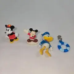 レトロ ディズニー ミニフィギュア 4点セット（ミッキー・ミニー・ドナルド）