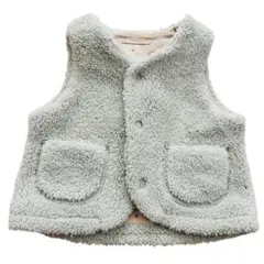 UNIQLO ライトグリーン フリース ベビーベスト 新生児 60cm