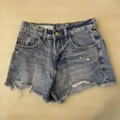 ZARA ダメージデニムショートパンツ