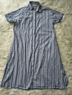 ZARA BASIC ストライプ 半袖ロングシャツ XSのサムネイル