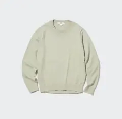 UNIQLO ウォッシャブルコットンクルーネックセーター　グリーン　M