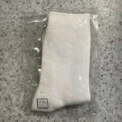 ホワイトリブ編みソックス 19-20cm